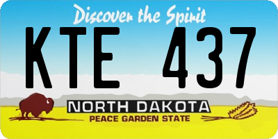 ND license plate KTE437