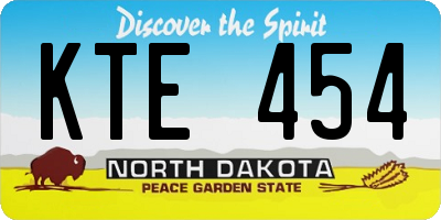 ND license plate KTE454
