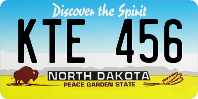 ND license plate KTE456