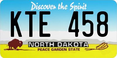 ND license plate KTE458