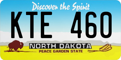 ND license plate KTE460