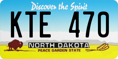 ND license plate KTE470