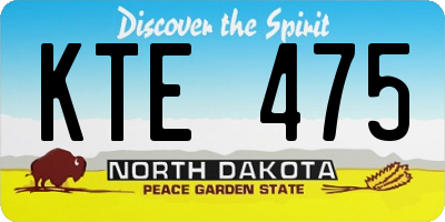 ND license plate KTE475