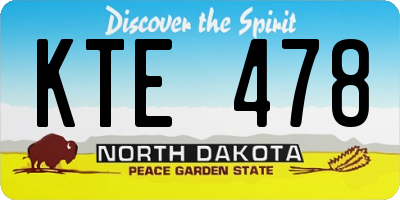 ND license plate KTE478