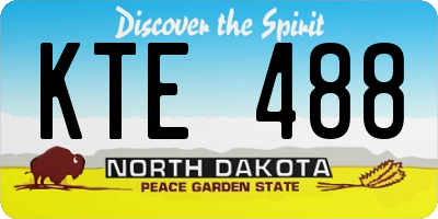 ND license plate KTE488