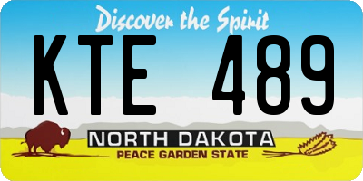 ND license plate KTE489