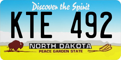 ND license plate KTE492