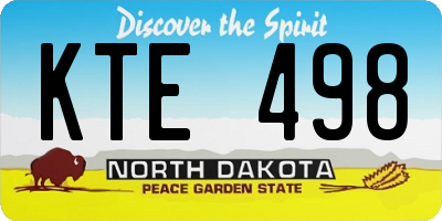 ND license plate KTE498