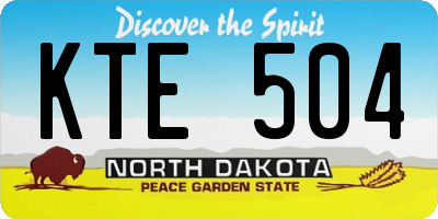 ND license plate KTE504