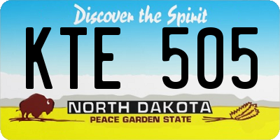 ND license plate KTE505
