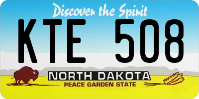 ND license plate KTE508