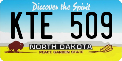 ND license plate KTE509