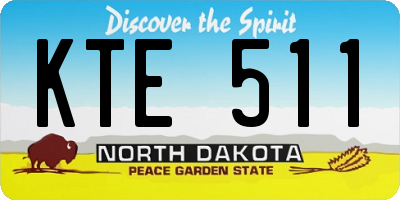 ND license plate KTE511