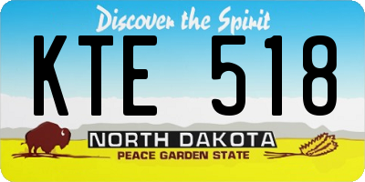 ND license plate KTE518