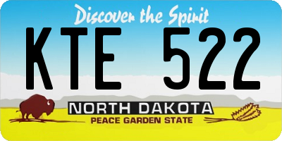 ND license plate KTE522