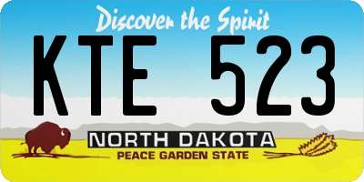 ND license plate KTE523