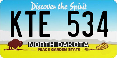 ND license plate KTE534