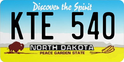 ND license plate KTE540