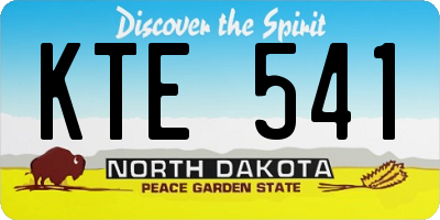 ND license plate KTE541