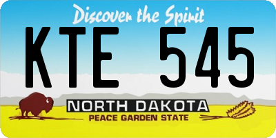 ND license plate KTE545