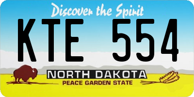 ND license plate KTE554