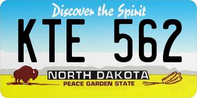 ND license plate KTE562