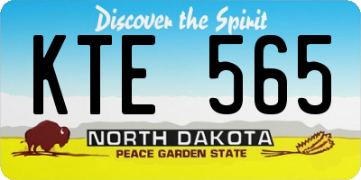ND license plate KTE565