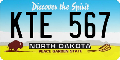 ND license plate KTE567
