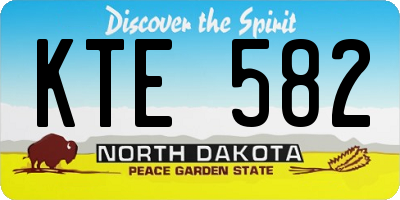 ND license plate KTE582