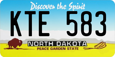 ND license plate KTE583