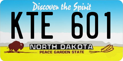 ND license plate KTE601