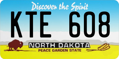 ND license plate KTE608