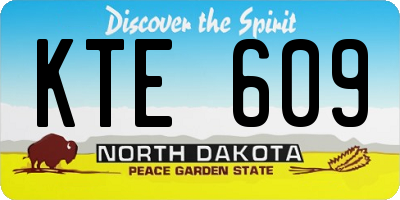 ND license plate KTE609