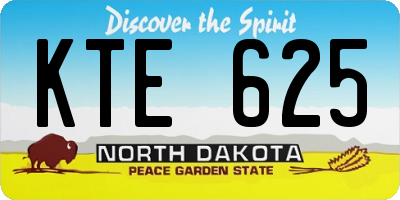 ND license plate KTE625
