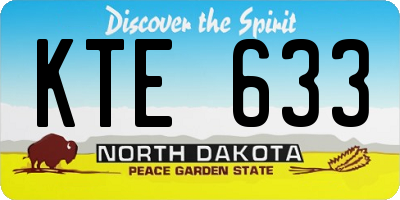ND license plate KTE633