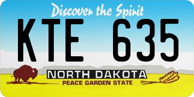 ND license plate KTE635
