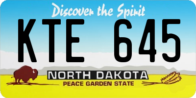 ND license plate KTE645