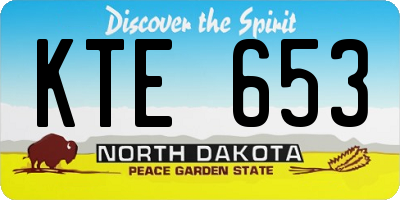 ND license plate KTE653