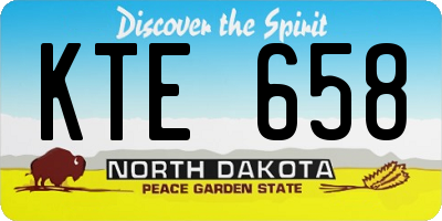 ND license plate KTE658