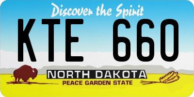 ND license plate KTE660
