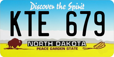 ND license plate KTE679