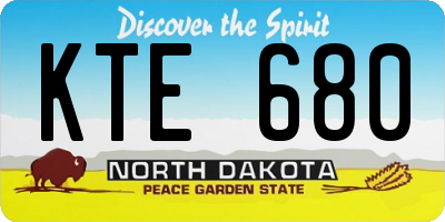 ND license plate KTE680