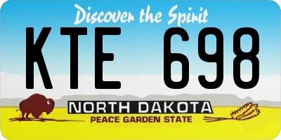 ND license plate KTE698