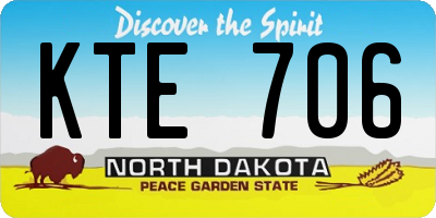 ND license plate KTE706