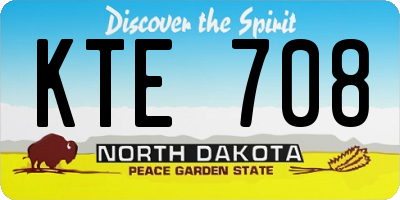 ND license plate KTE708