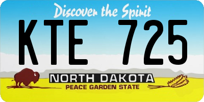 ND license plate KTE725