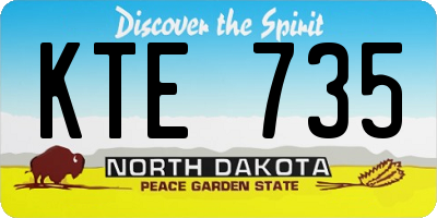 ND license plate KTE735