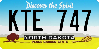 ND license plate KTE747