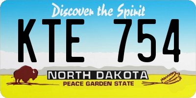 ND license plate KTE754
