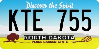 ND license plate KTE755